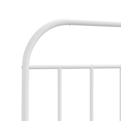 Metal Bed Frame without Mattress with Headboard White 100x200cm