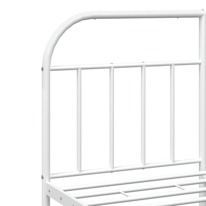 White Metal Bed Frame with Headboard 160x200cm - Sleek & Sturdy