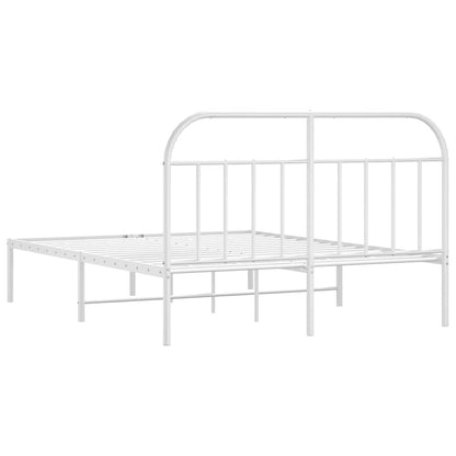 White Metal Bed Frame with Headboard 183x213cm - No Mattress