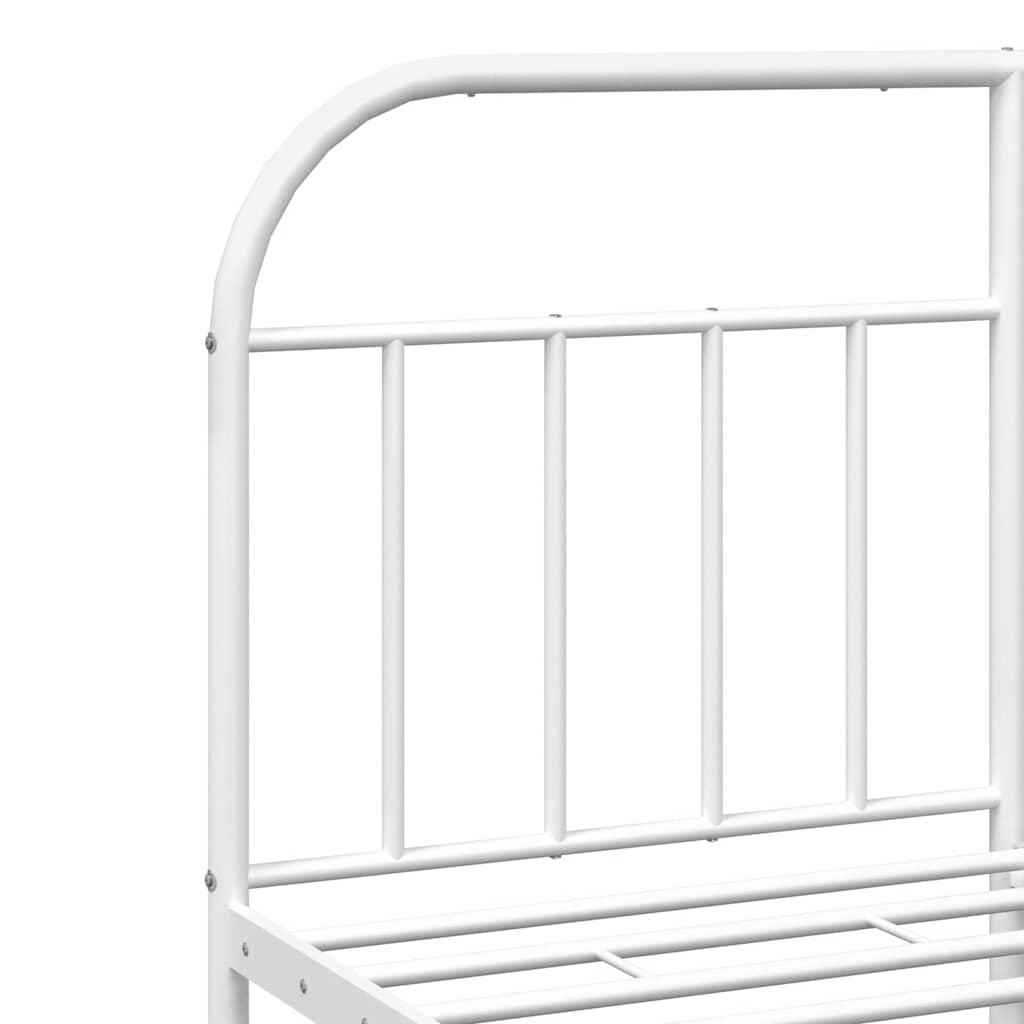 White Metal Bed Frame with Headboard 183x213cm - No Mattress