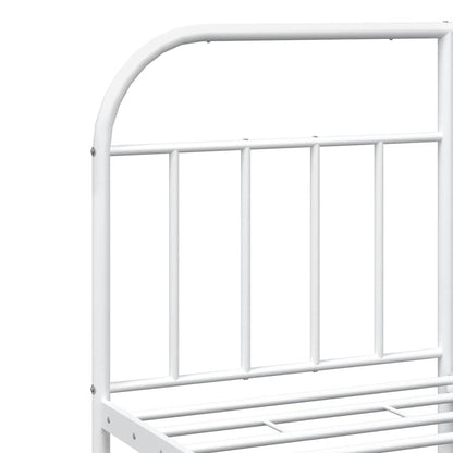 White Metal Bed Frame with Headboard 183x213cm - No Mattress