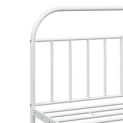 White Metal Bed Frame with Headboard 200x200cm - No Mattress
