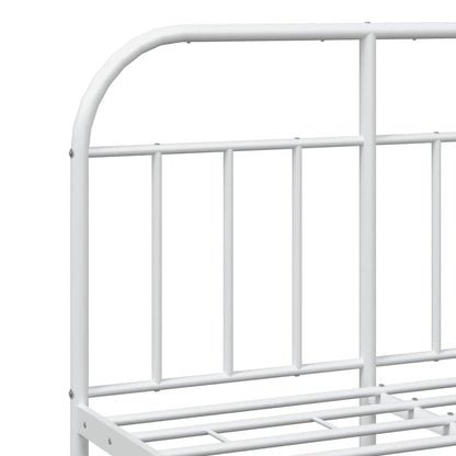 White Metal Bed Frame with Footboard 120x200cm - No Mattress