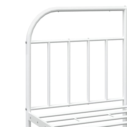 Sleek White 180x200cm Metal Bed Frame with Footboard - Sturdy Design