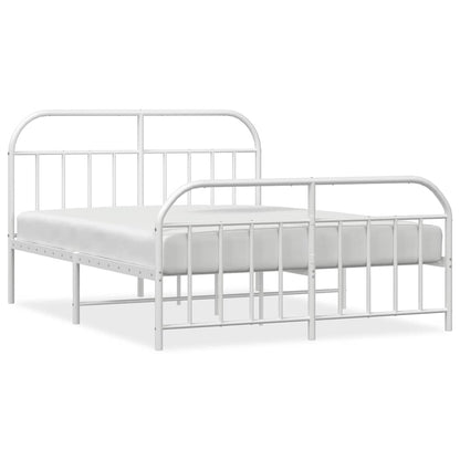 White Metal Bed Frame with Footboard 183x213cm - No Mattress