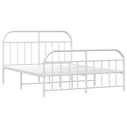 White Metal Bed Frame with Footboard 183x213cm - No Mattress