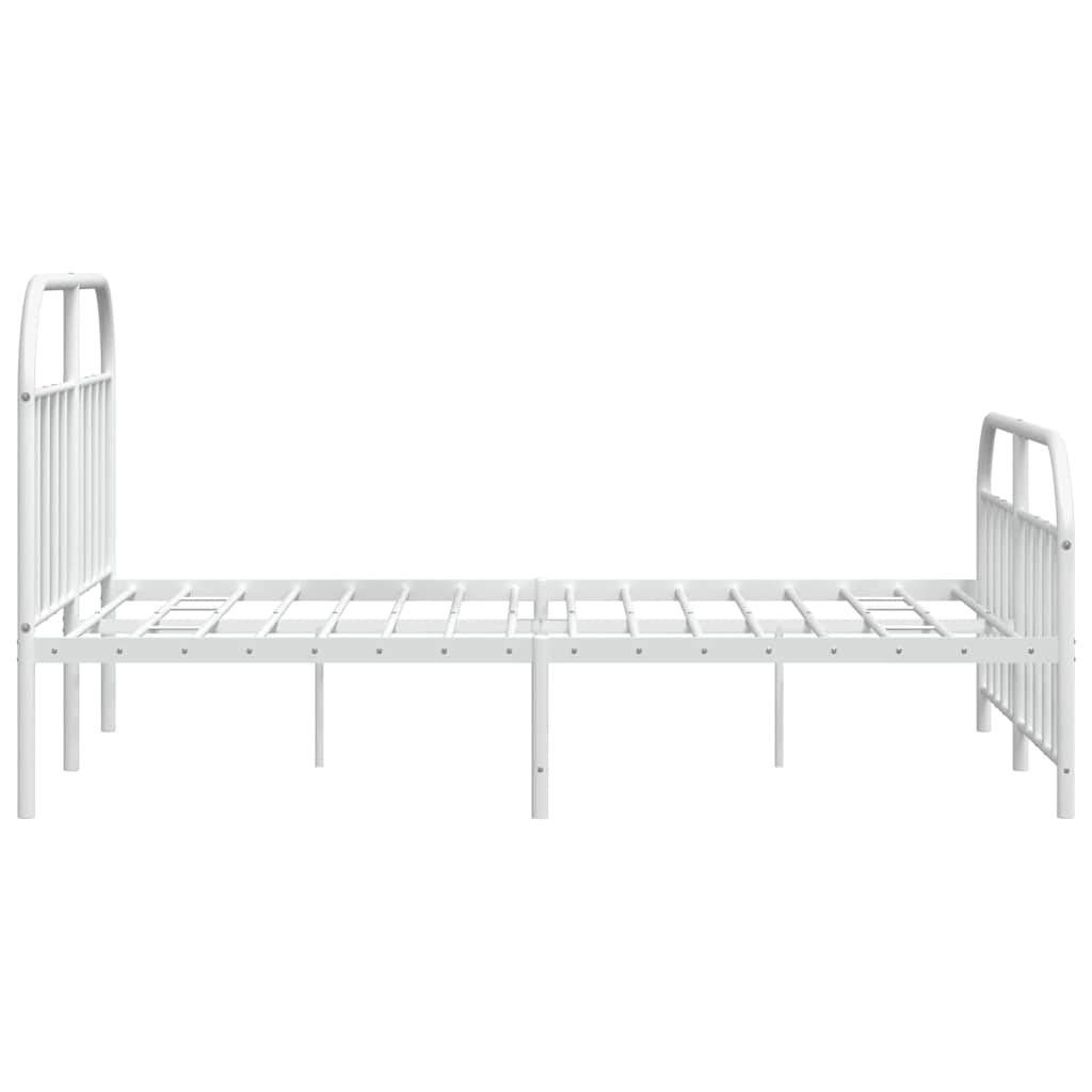 White Metal Bed Frame with Footboard 183x213cm - No Mattress