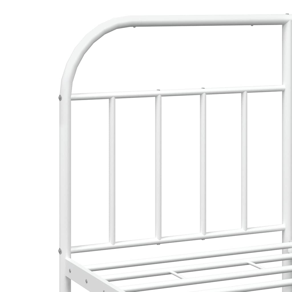 White Metal Bed Frame with Footboard 183x213cm - No Mattress