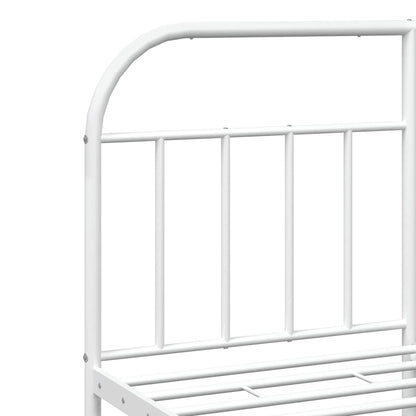 White Metal Bed Frame with Footboard 183x213cm - No Mattress