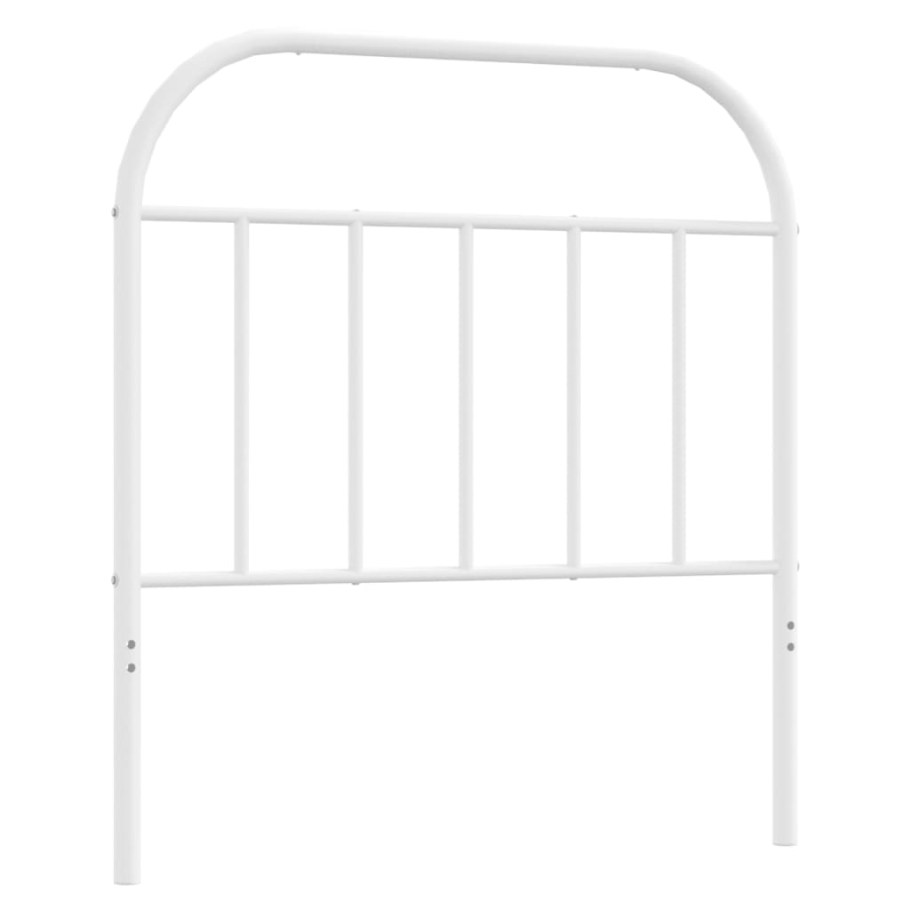 Sleek White Metal Headboard - Elegant 80 cm Design
