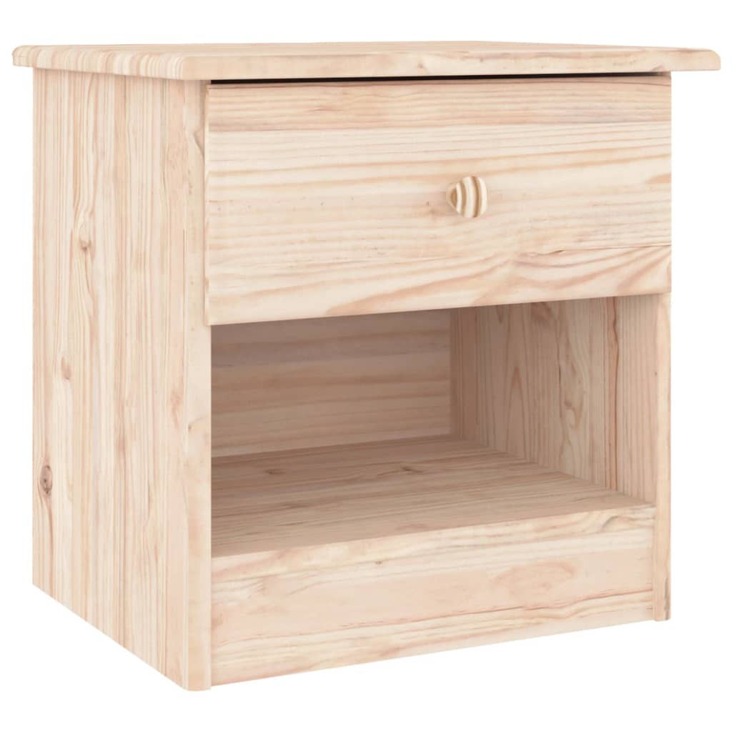 Solid Pine Bedside Cabinet ALTA 41x35x41 cm - Natural Wood Finish