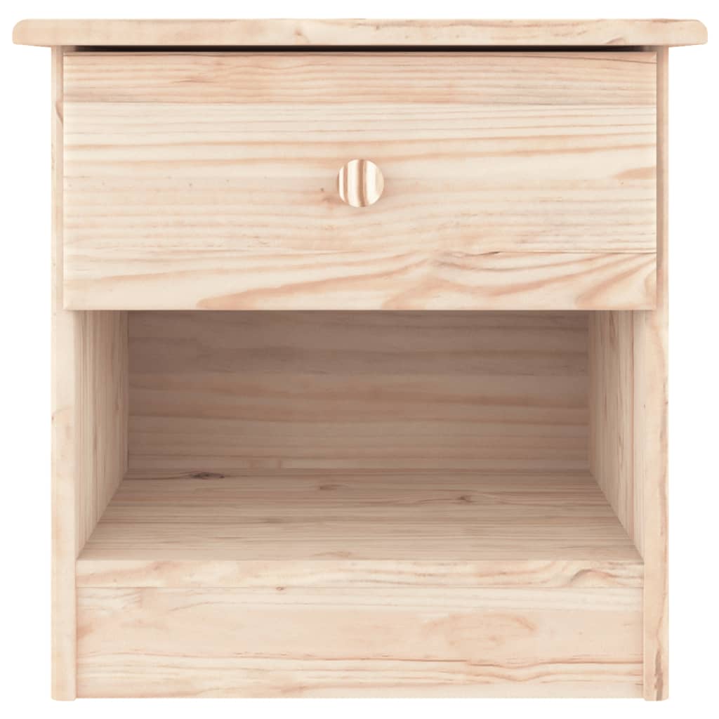 Solid Pine Bedside Cabinet ALTA 41x35x41 cm - Natural Wood Finish