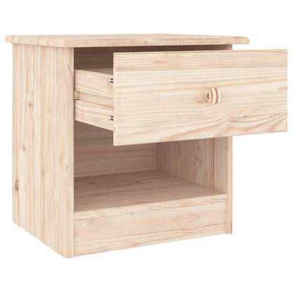 Solid Pine Bedside Cabinet ALTA 41x35x41 cm - Natural Wood Finish