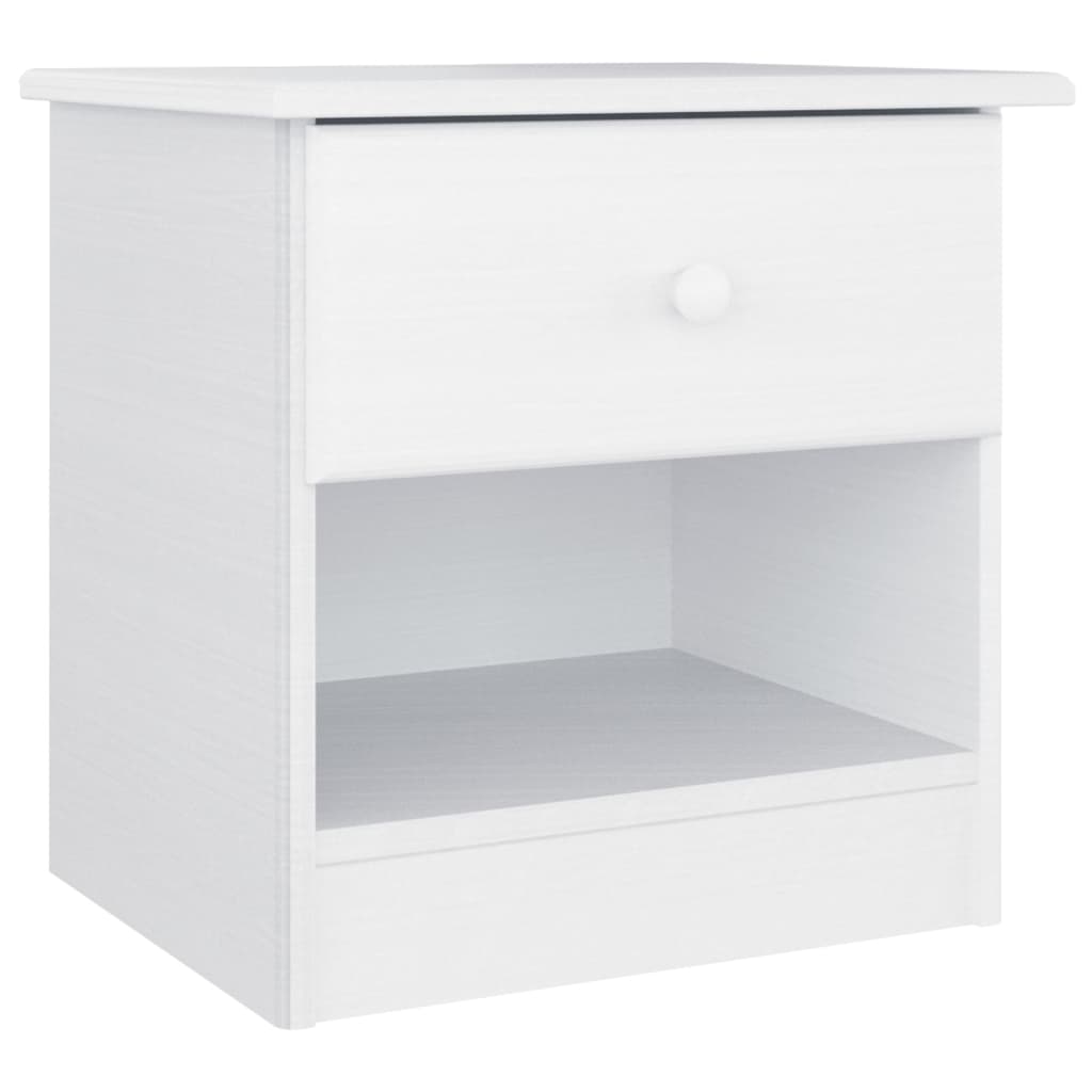 Solid Pine Bedside Cabinet ALTA White 41x35x41 cm