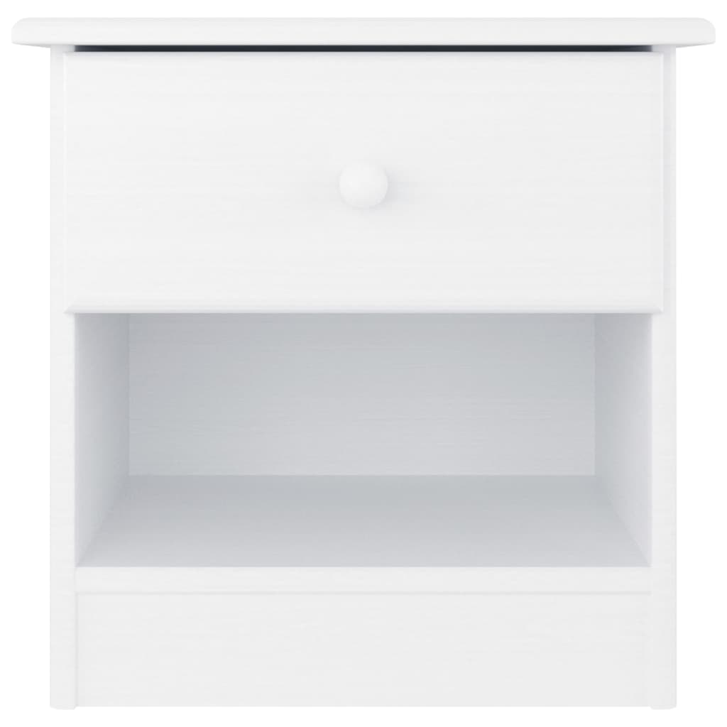Solid Pine Bedside Cabinet ALTA White 41x35x41 cm