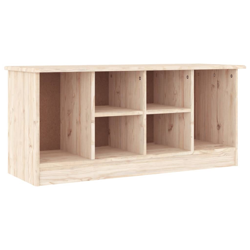 Solid Pine Shoe Bench ALTA - 100x35x45 cm - Natural Wood Finish