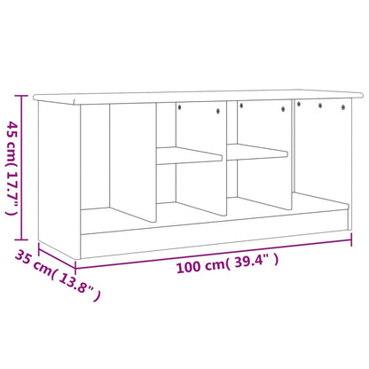 Solid Pine Shoe Bench ALTA - 100x35x45 cm - Natural Wood Finish