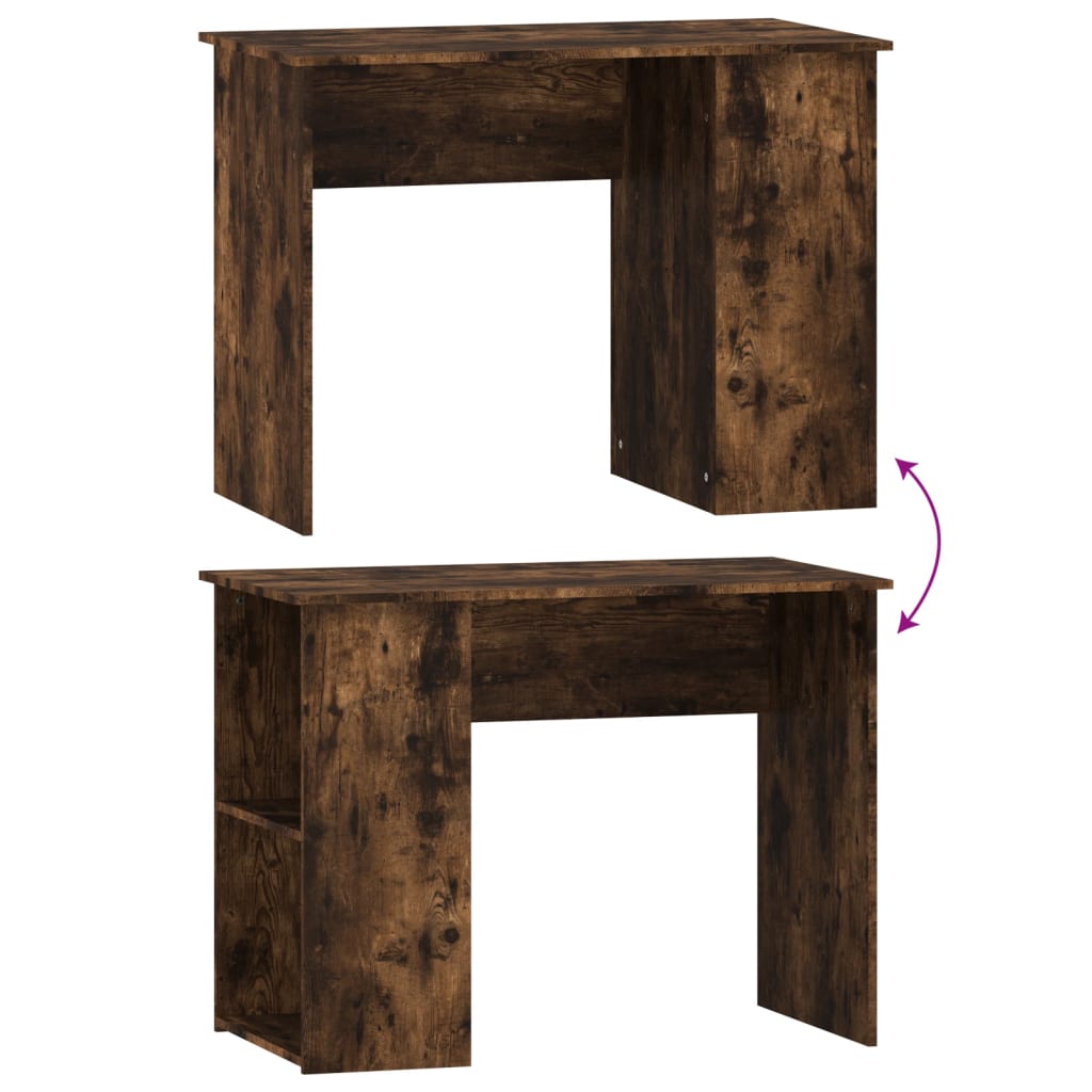 Smoked Oak Engineered Wood Desk 100x55x75cm - Stylish & Durable