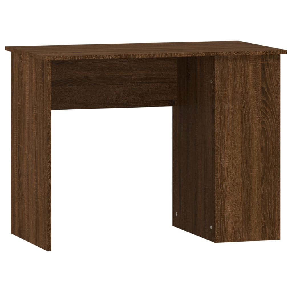 Brown Oak Desk - 100x55x75cm - Stylish Engineered Wood