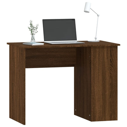 Brown Oak Desk - 100x55x75cm - Stylish Engineered Wood