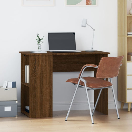 Brown Oak Desk - 100x55x75cm - Stylish Engineered Wood