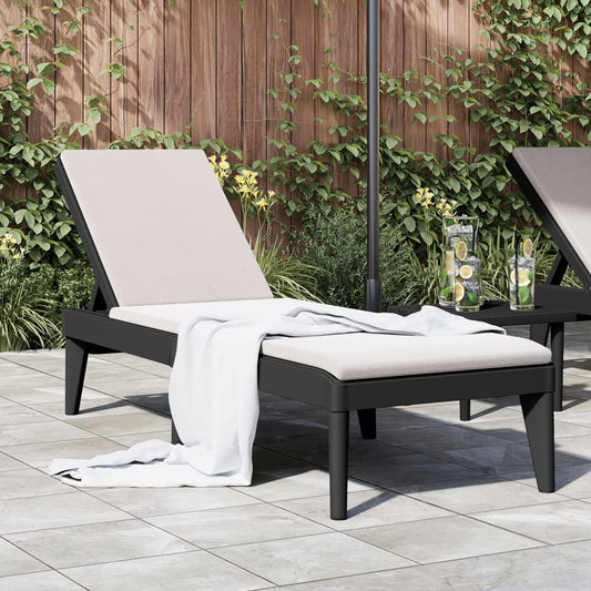 Anthracite PP Sun Lounger 186x60x29 cm – Stylish Outdoor Relaxation