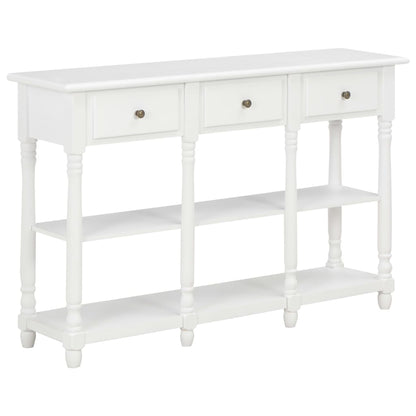 Sleek White Console Table - 110x30x76cm Engineered Wood