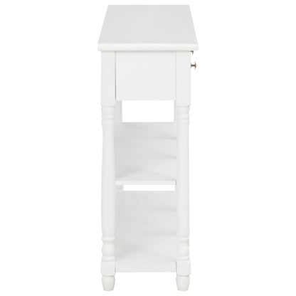 Sleek White Console Table - 110x30x76cm Engineered Wood
