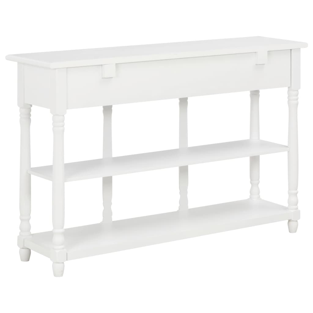 Sleek White Console Table - 110x30x76cm Engineered Wood
