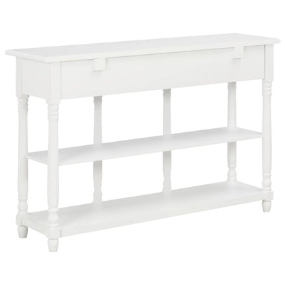 Sleek White Console Table - 110x30x76cm Engineered Wood