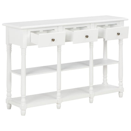 Sleek White Console Table - 110x30x76cm Engineered Wood