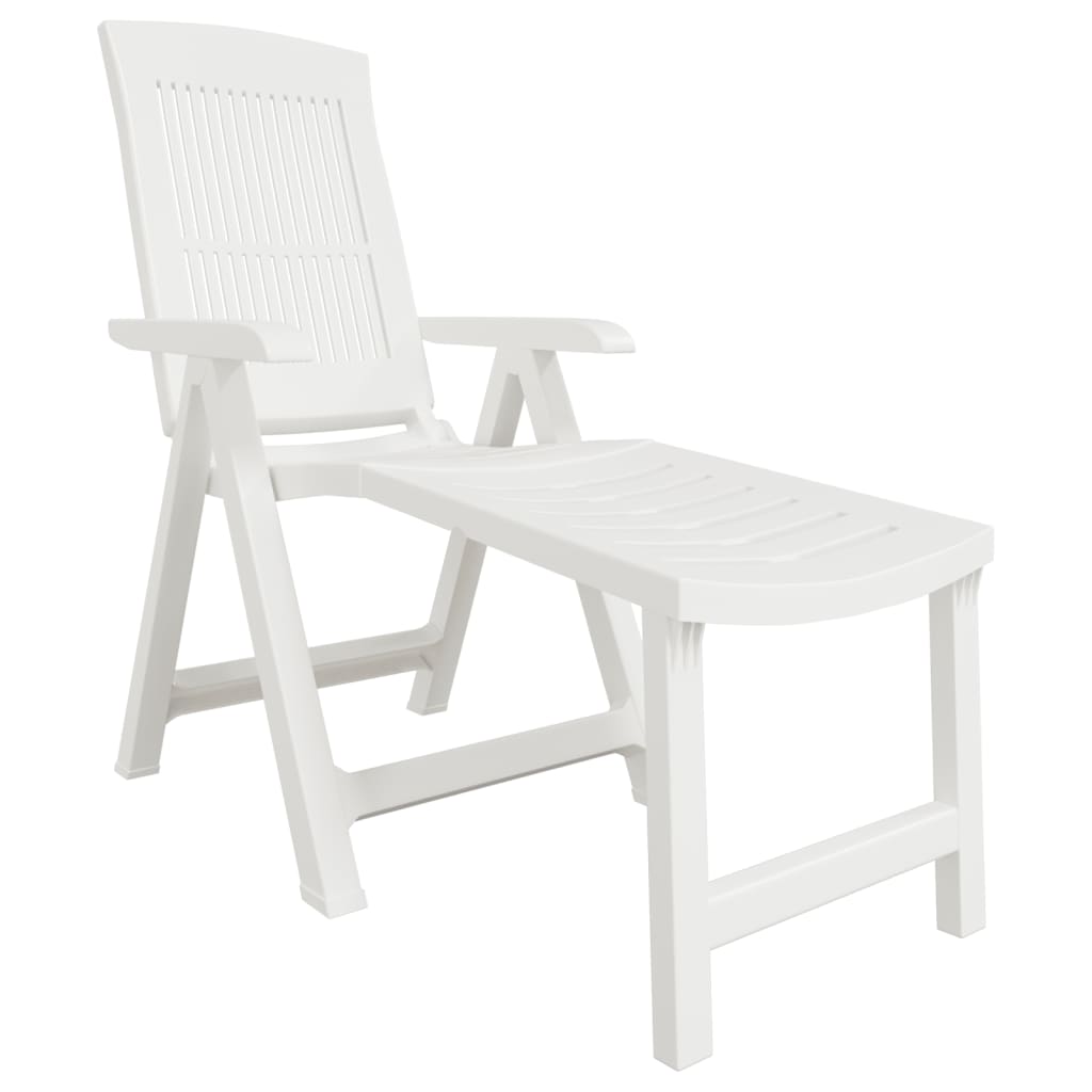 White Plastic Sun Lounger - Durable & Stylish Outdoor Recliner