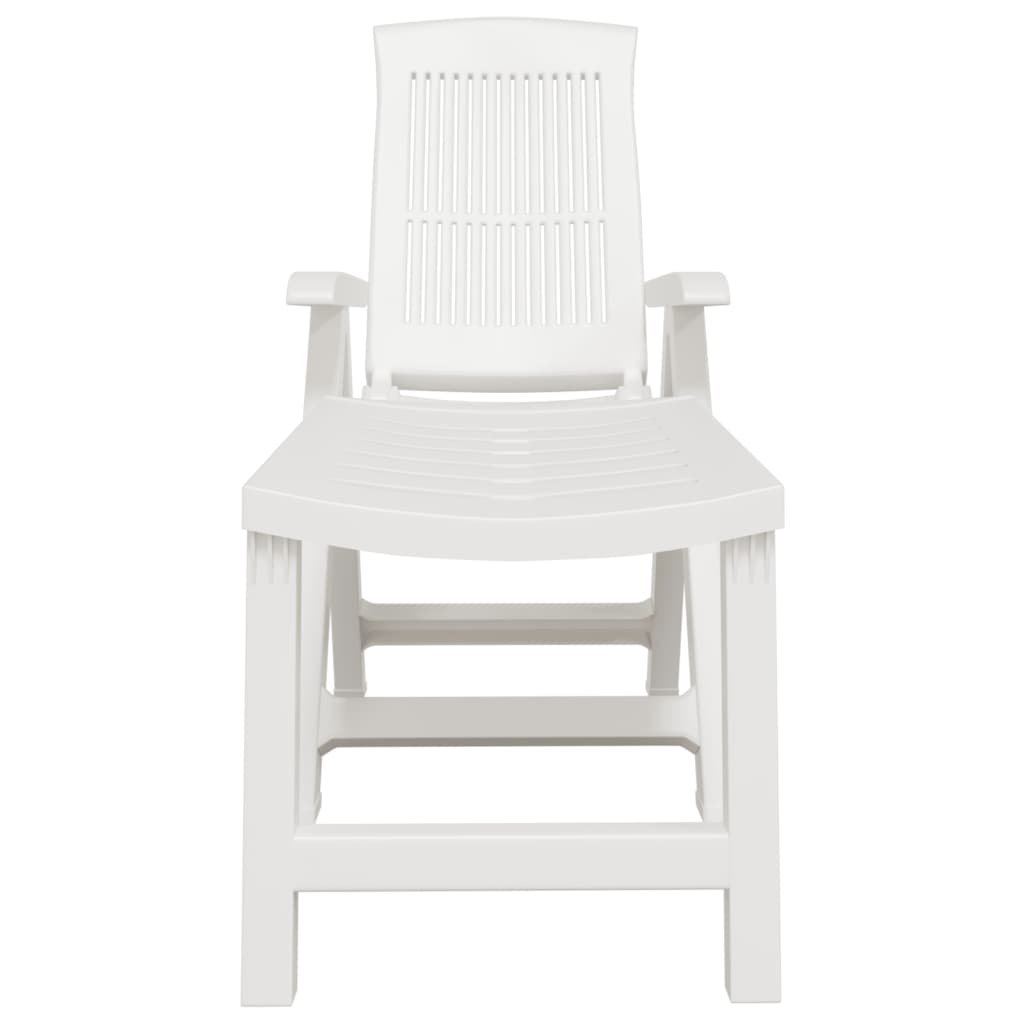 White Plastic Sun Lounger - Durable & Stylish Outdoor Recliner