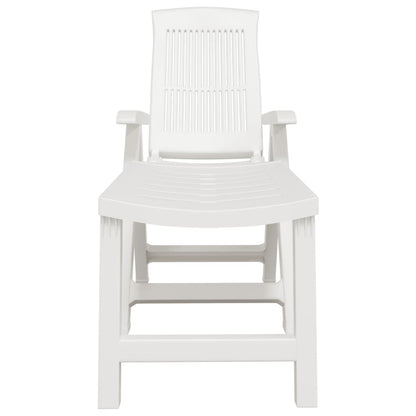 White Plastic Sun Lounger - Durable & Stylish Outdoor Recliner