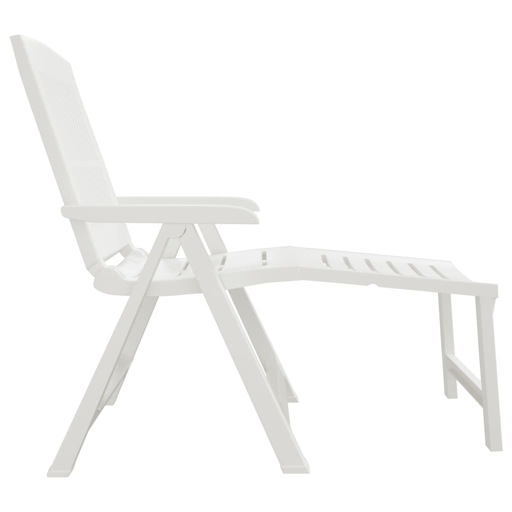 White Plastic Sun Lounger - Durable & Stylish Outdoor Recliner