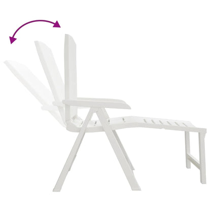 White Plastic Sun Lounger - Durable & Stylish Outdoor Recliner