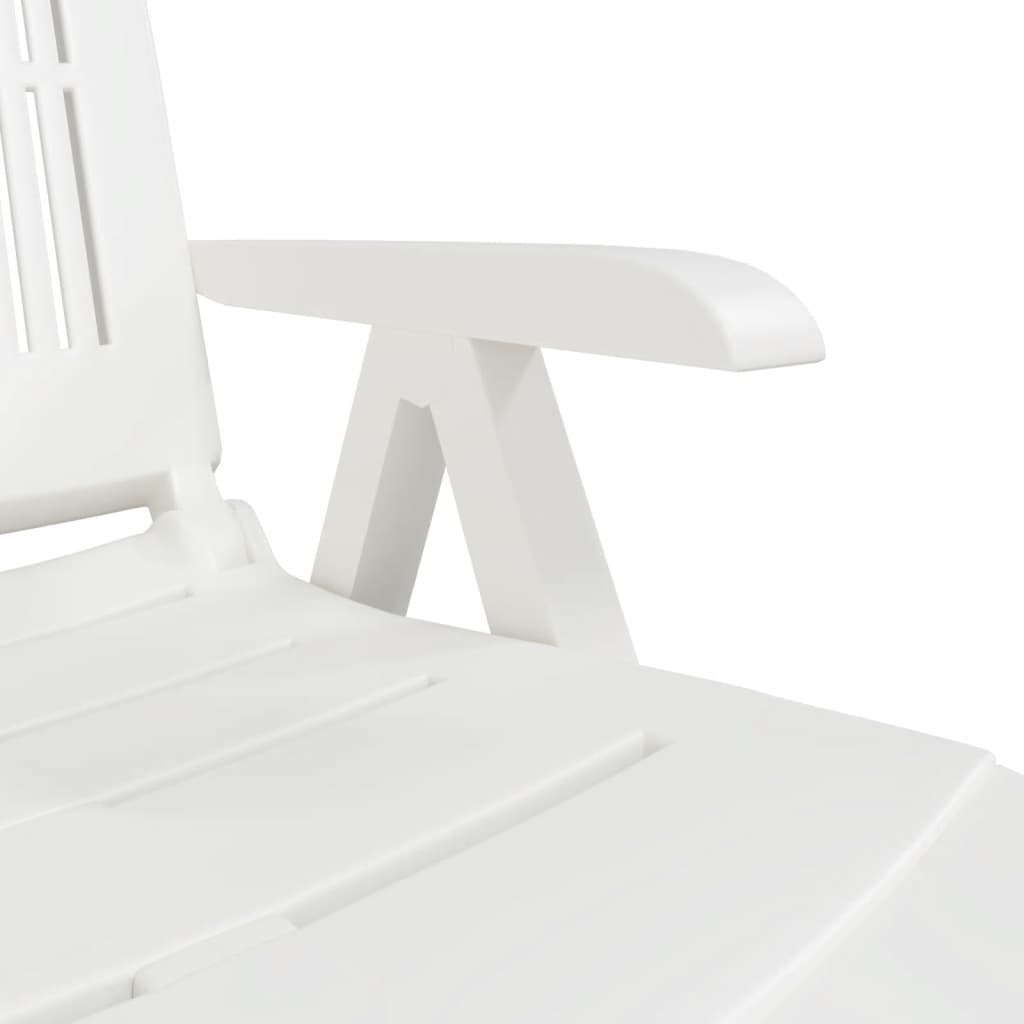 White Plastic Sun Lounger - Durable & Stylish Outdoor Recliner