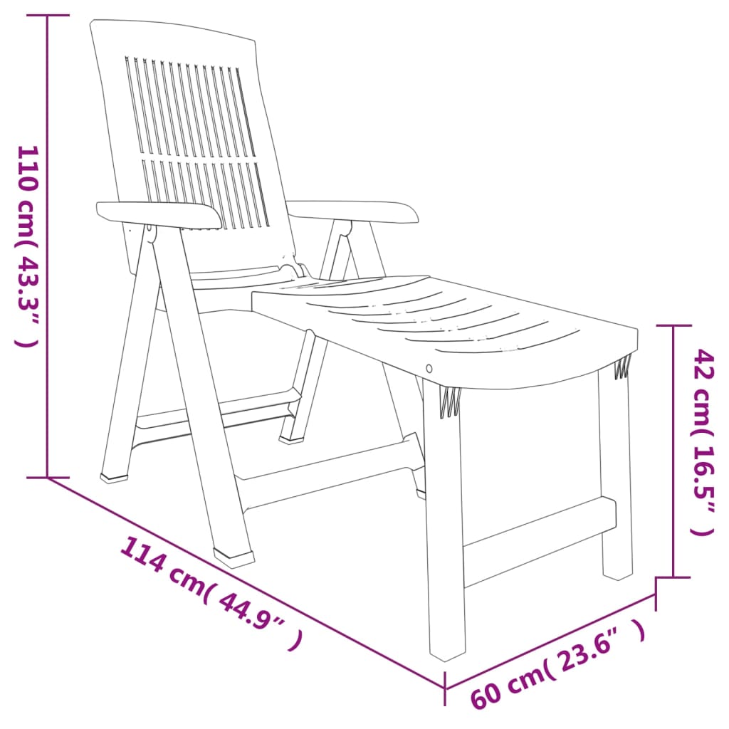 White Plastic Sun Lounger - Durable & Stylish Outdoor Recliner