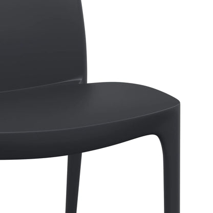 Set of 2 Anthracite Garden Chairs - Polypropylene, 50x46x80 cm