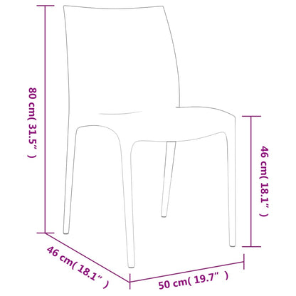 Set of 2 Anthracite Garden Chairs - Polypropylene, 50x46x80 cm