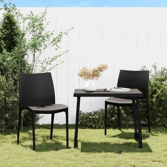 Set of 2 Anthracite Garden Chairs - Polypropylene, 50x46x80 cm