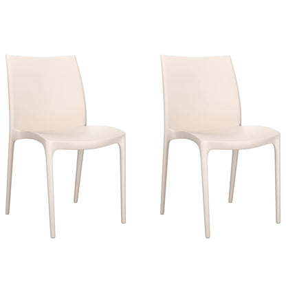 Cream Polypropylene Garden Chairs 2pcs - 50x46x80 cm