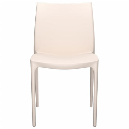 Cream Polypropylene Garden Chairs 2pcs - 50x46x80 cm