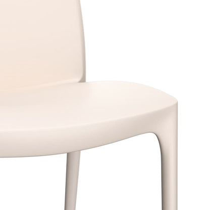 Cream Polypropylene Garden Chairs 2pcs - 50x46x80 cm