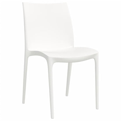 White Polypropylene Garden Chairs Set of 2 - 50x46x80 cm