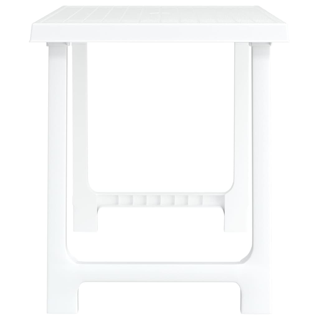 Camping Table White 79x56x64 cm PP Wooden Look