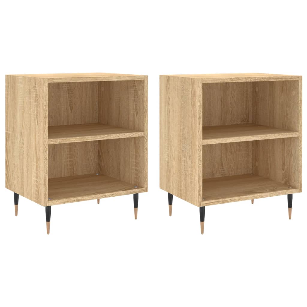 Sonoma Oak Bedside Cabinets 2pcs - 40x30x50cm Engineered Wood