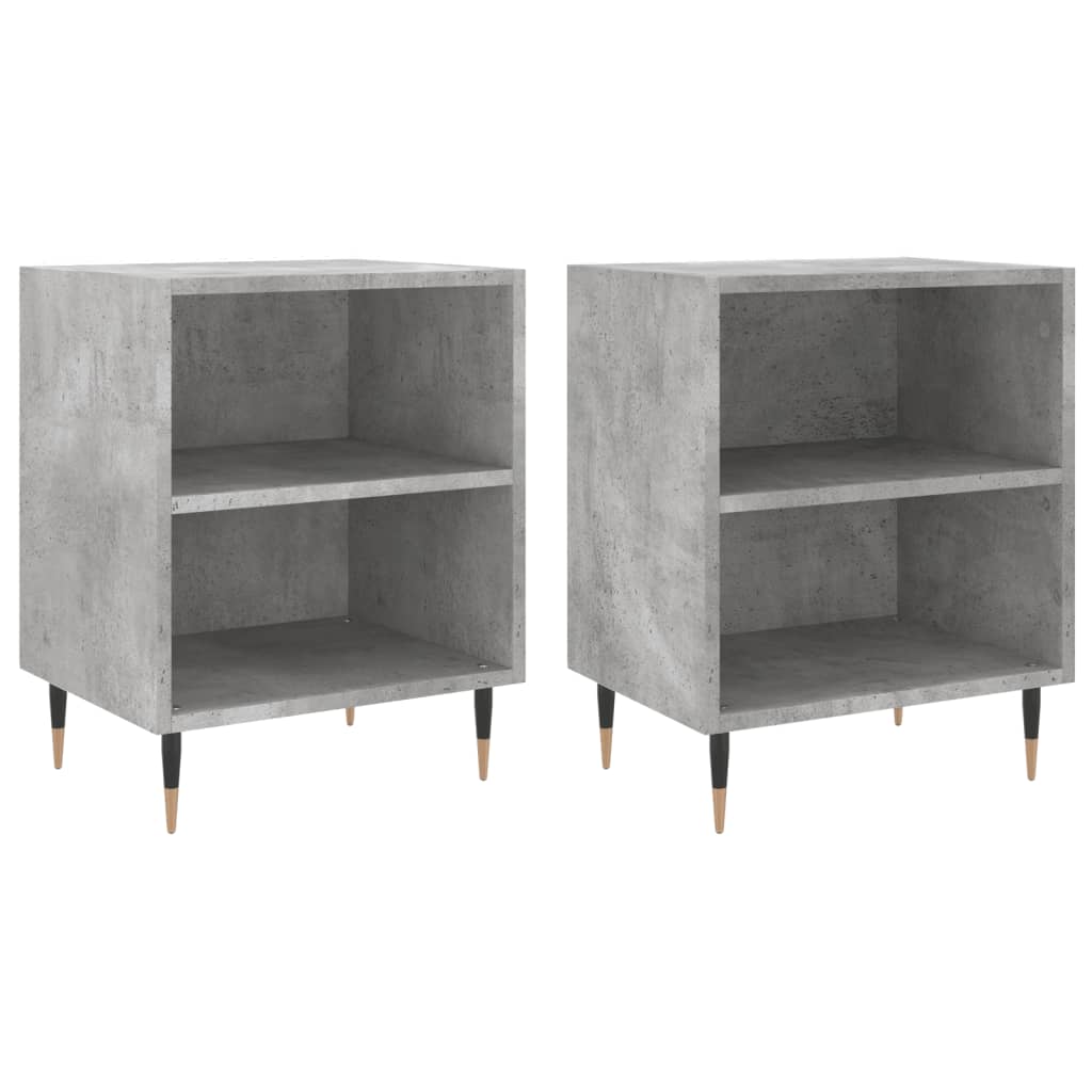 Concrete Grey Bedside Cabinets, 2 Pcs, 40x30x50 cm, Engineered Wood