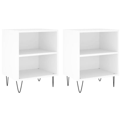 White Engineered Wood Bedside Cabinets, 2 Pcs, 40x30x50 cm