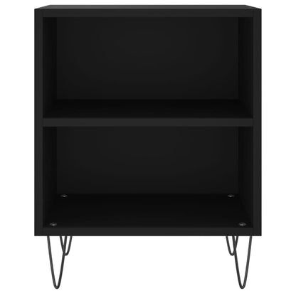 Black Engineered Wood Bedside Cabinets Set of 2 (40x30x50 cm)